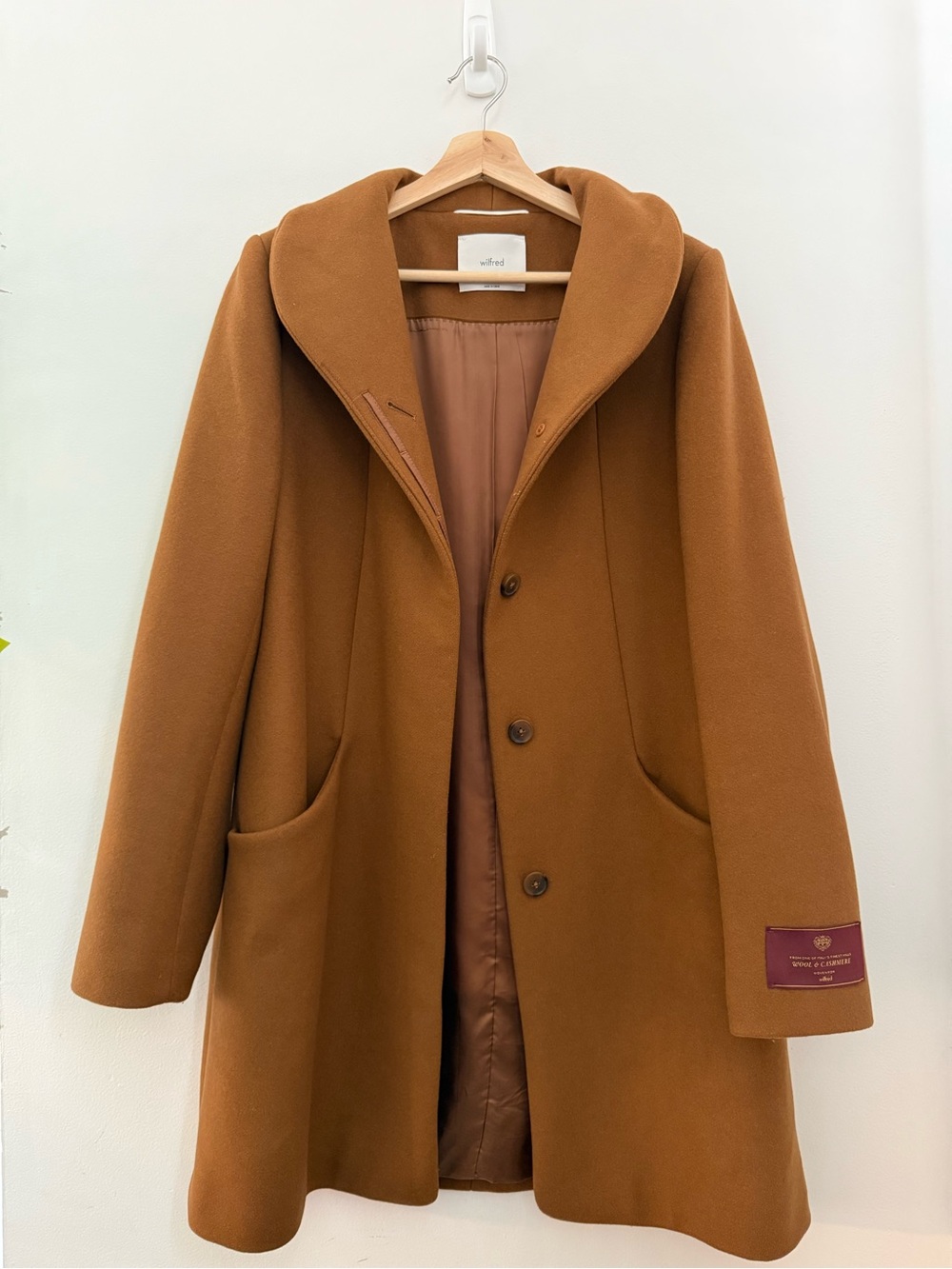 Wilfred Aritzia Italian Wool & Cashmere Coat Size L